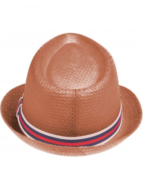 Fedoras Vintage Unisex Fedora Hat Classic Timeless Light Weight - 0197 - Brown - C818DKZK5US $15.83