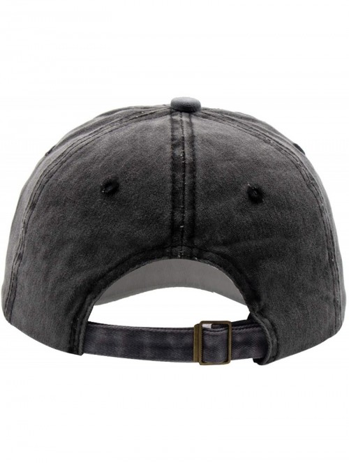 Baseball Caps Men Women Twill Cotton Dad Hats Two-Tone Vintage Distressed Baseball Caps Adjustable - Black - CO18TKTHLMG $15.15