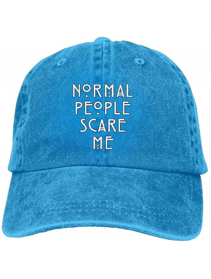 Baseball Caps Men Women Classic Denim Normal People Scare Me Adjustable Baseball Cap Dad Hat Low Profile Perfect for Outdoor ...