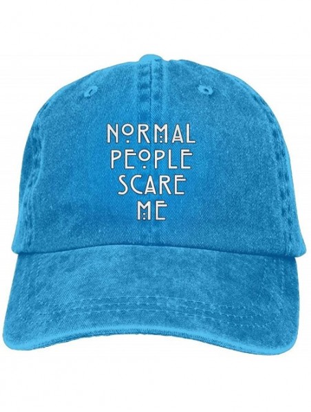 Baseball Caps Men Women Classic Denim Normal People Scare Me Adjustable Baseball Cap Dad Hat Low Profile Perfect for Outdoor ...