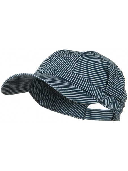 Baseball Caps Big Size Conductor's Cap - Blue White - CS116MT6DJH $20.48