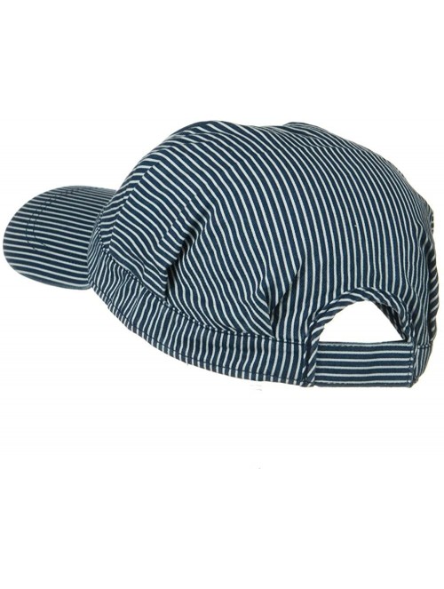 Baseball Caps Big Size Conductor's Cap - Blue White - CS116MT6DJH $20.48