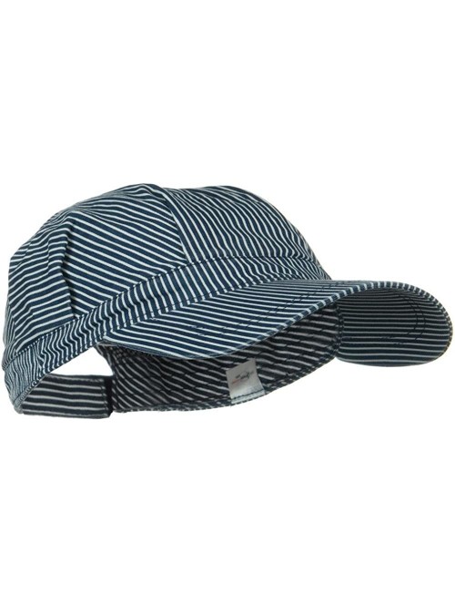 Baseball Caps Big Size Conductor's Cap - Blue White - CS116MT6DJH $20.48