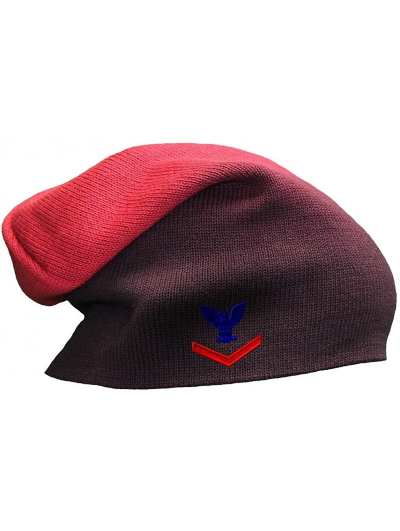 Skullies & Beanies Custom Slouchy Beanie 3Rd Class Petty Officer Embroidery Acrylic - Red - CP18A589EOC $18.49