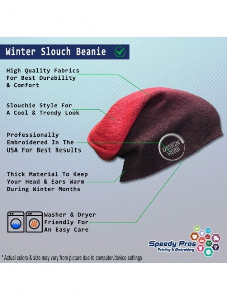 Skullies & Beanies Custom Slouchy Beanie 3Rd Class Petty Officer Embroidery Acrylic - Red - CP18A589EOC $18.49