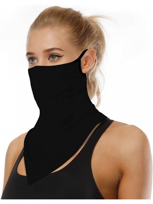 Balaclavas Face Bandana Ear Loops Stylish Men Women Neck Gaiters for Dust Wind Motorcycle - Black - CM198CCGL4N $15.82