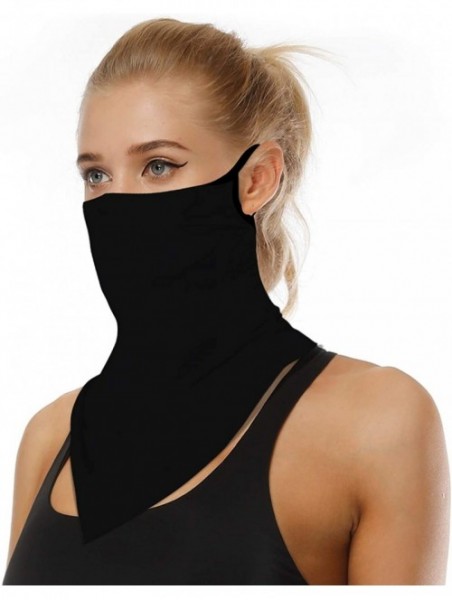 Balaclavas Face Bandana Ear Loops Stylish Men Women Neck Gaiters for Dust Wind Motorcycle - Black - CM198CCGL4N $15.82