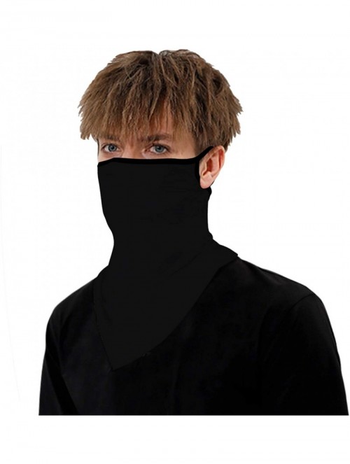 Balaclavas Face Bandana Ear Loops Stylish Men Women Neck Gaiters for Dust Wind Motorcycle - Black - CM198CCGL4N $15.82