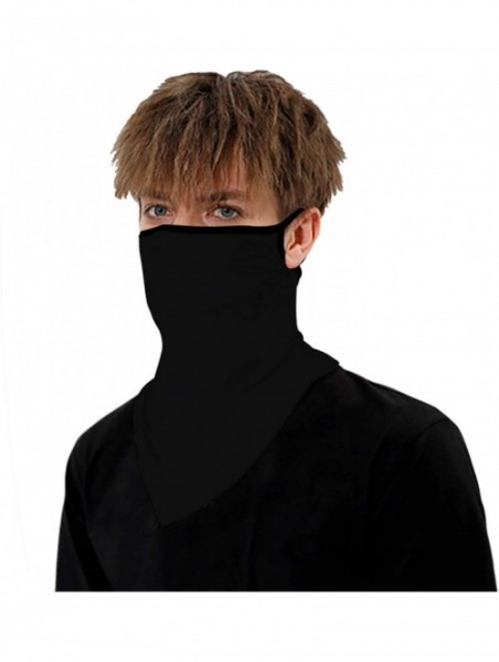 Balaclavas Face Bandana Ear Loops Stylish Men Women Neck Gaiters for Dust Wind Motorcycle - Black - CM198CCGL4N $15.82