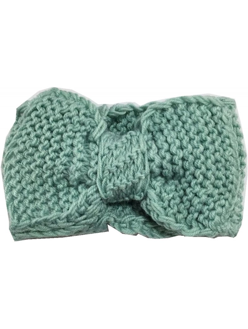 Headbands Knitted BOW Headband Ear Warmer Ear Warmer Winter Hair Bands Headband (N71) - Mint Green - C2120G7LD09 $13.48