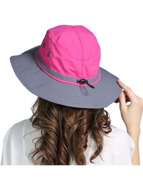 Sun Hats Unisex Reflective Sunshade hat Bucket Hat UV50+ with Wide Brim for Summer Anti Ultraviolet Cap - Rose+gray - CY18EG7...