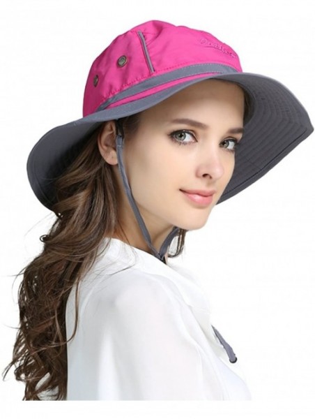 Sun Hats Unisex Reflective Sunshade hat Bucket Hat UV50+ with Wide Brim for Summer Anti Ultraviolet Cap - Rose+gray - CY18EG7...