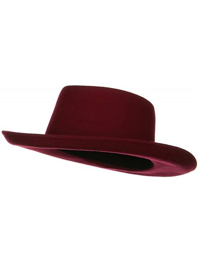 Cowboy Hats Women's Gambler Felt Hat - Red Burgundy - CA1155GSA4D $63.73