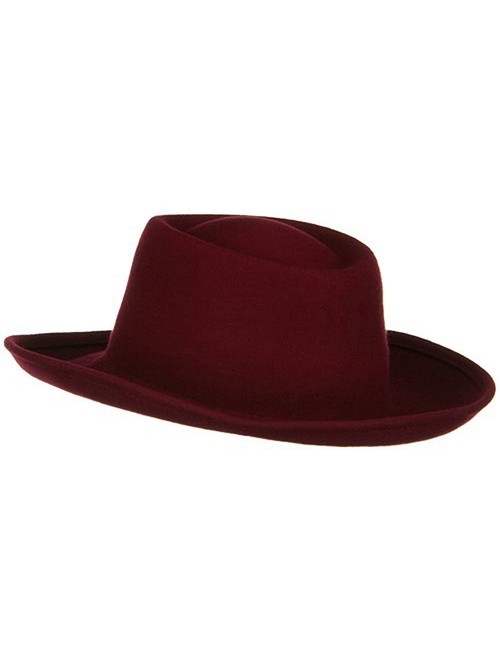 Cowboy Hats Women's Gambler Felt Hat - Red Burgundy - CA1155GSA4D $63.73