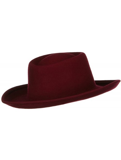 Cowboy Hats Women's Gambler Felt Hat - Red Burgundy - CA1155GSA4D $63.73