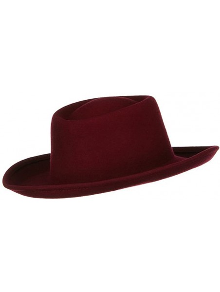 Cowboy Hats Women's Gambler Felt Hat - Red Burgundy - CA1155GSA4D $63.73