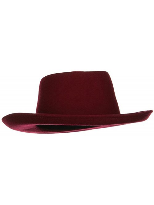 Cowboy Hats Women's Gambler Felt Hat - Red Burgundy - CA1155GSA4D $63.73