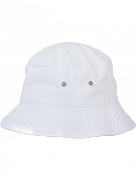 Bucket Hats Plain Solid Color Safari Sun Bucket Fishermen Fisherman Washed Cotton Hat - White - CD11O4FYQIV $15.48