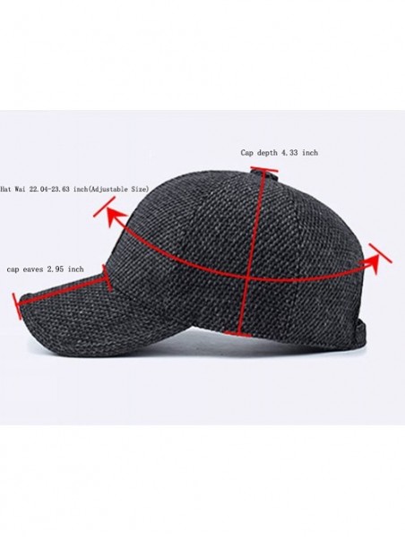 Newsboy Caps Men's Winter Warm Wool Woolen Tweed Peaked Baseball Cap Hat with Fold Earmuffs Warmer - Coffee - C4189682278 $14.31