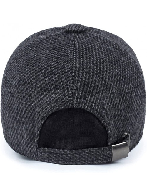 Newsboy Caps Men's Winter Warm Wool Woolen Tweed Peaked Baseball Cap Hat with Fold Earmuffs Warmer - Coffee - C4189682278 $14.31