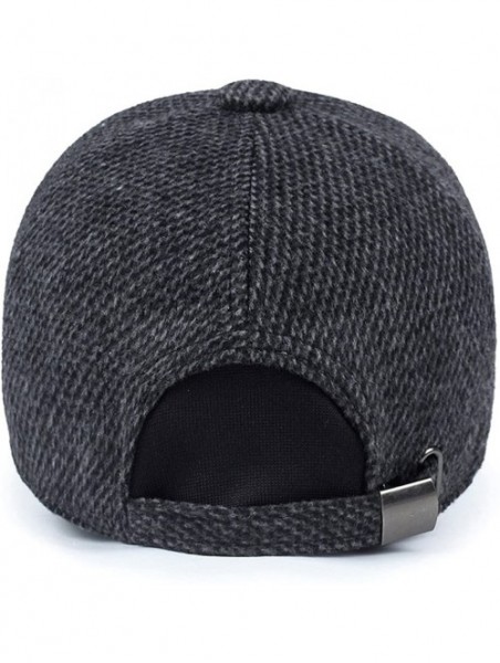 Newsboy Caps Men's Winter Warm Wool Woolen Tweed Peaked Baseball Cap Hat with Fold Earmuffs Warmer - Coffee - C4189682278 $14.31