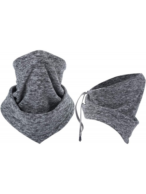 Balaclavas Neck Warmer Gaiter- Winter Thicken Soft Elastic Fleece Skiing Face Scarf Mask - 2 Pack Grey (Thicken) - C81887RSKQ...