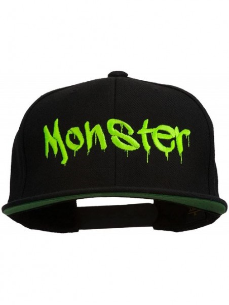 Baseball Caps Halloween Monster Embroidered Snapback Cap - Black - C011ONZ7JBD $35.54