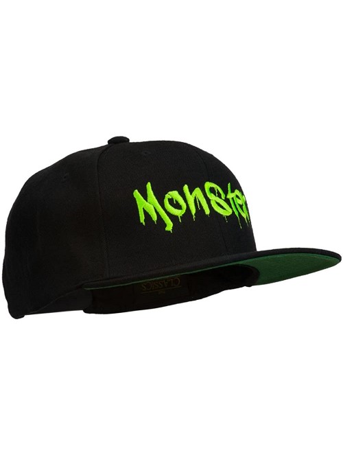 Baseball Caps Halloween Monster Embroidered Snapback Cap - Black - C011ONZ7JBD $35.54