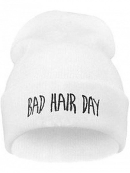 Skullies & Beanies Bad Hair Day Beanie Hat - Multiple Colors - White - CY12K8FILK9 $9.93