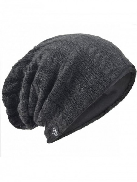 Skullies & Beanies Men's Slouch Slouchy Beanie Oversize Summer Winter Skull Cap N010 - Cable-grey - C51866ITT8C $17.50