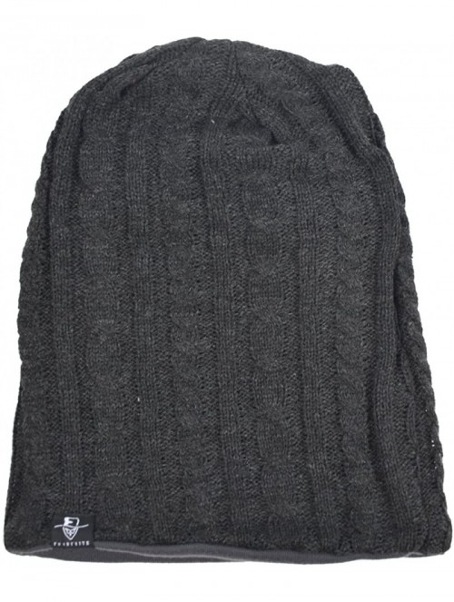 Skullies & Beanies Men's Slouch Slouchy Beanie Oversize Summer Winter Skull Cap N010 - Cable-grey - C51866ITT8C $17.50