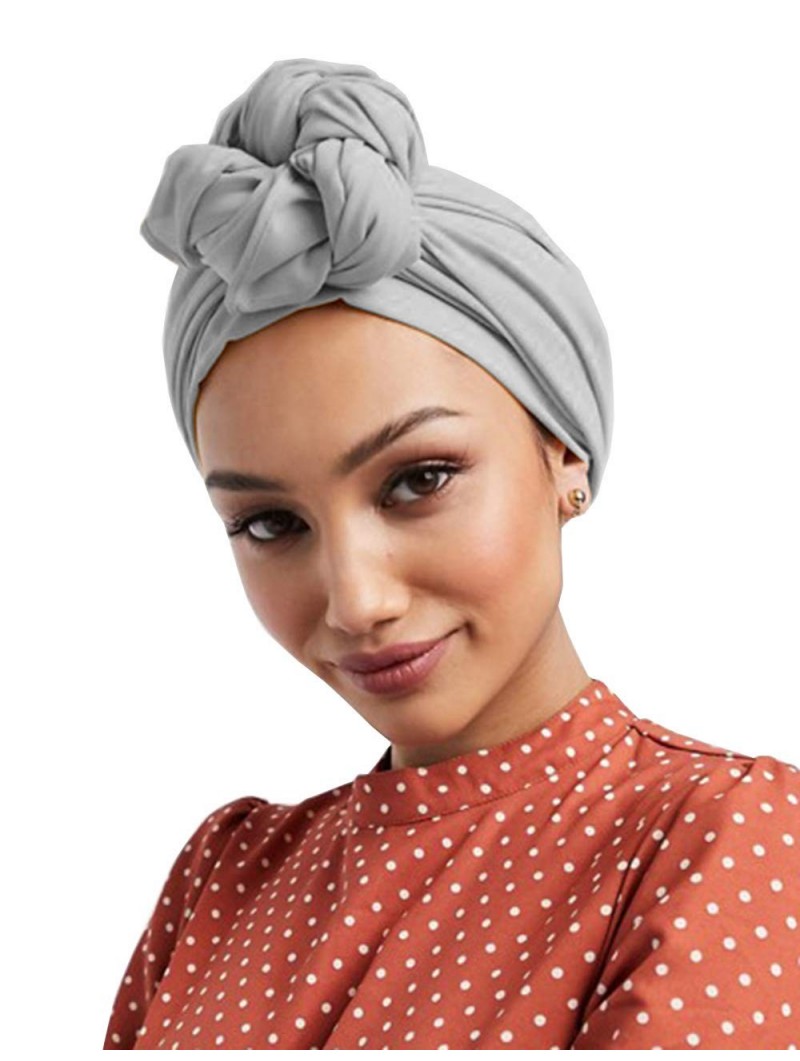 Headbands Chiffon African Head Scarf- Sheer Turban Jersey Long Lightweight Hair Wrap Tie Light Grey - CS196IUIIAG $13.26