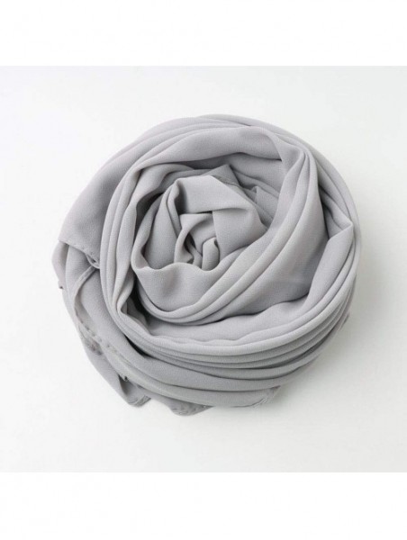 Headbands Chiffon African Head Scarf- Sheer Turban Jersey Long Lightweight Hair Wrap Tie Light Grey - CS196IUIIAG $13.26