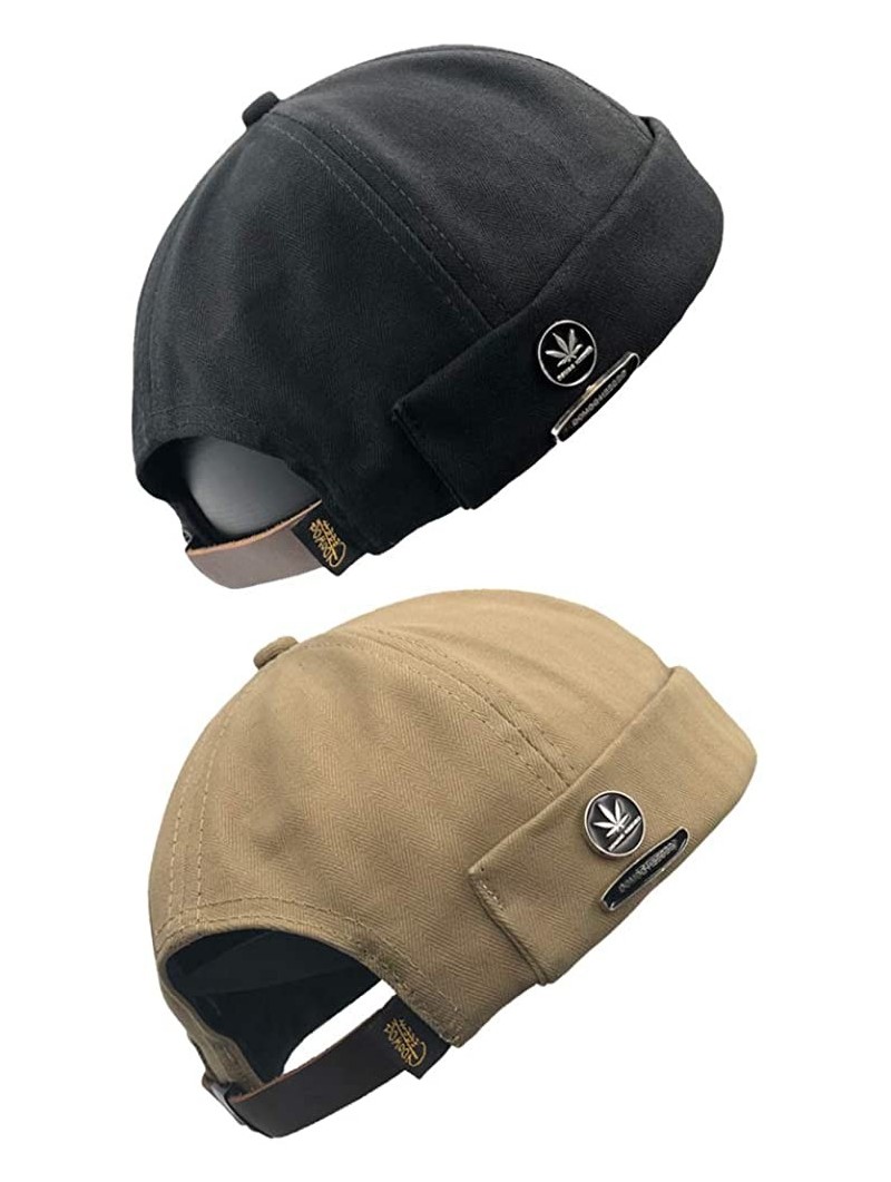 Skullies & Beanies Cotton Brimless Docker Cap Adjustable Street Casual Lovers Visor-Less Sailor Skullcap Beanie Hat - CX18OA2...