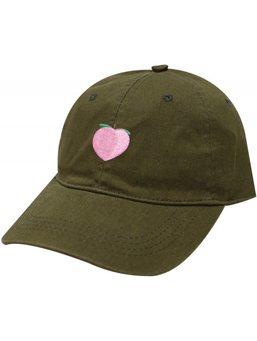 Baseball Caps Peach Cotton Baseball Dad Cap - Olive Green - C817Y06H5TT $15.46