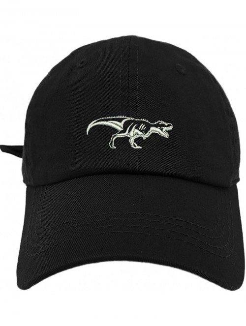 Baseball Caps T-rex Outline Style Dad Hat Washed Cotton Polo Baseball Cap - Black - CC18CAK6I09 $26.70