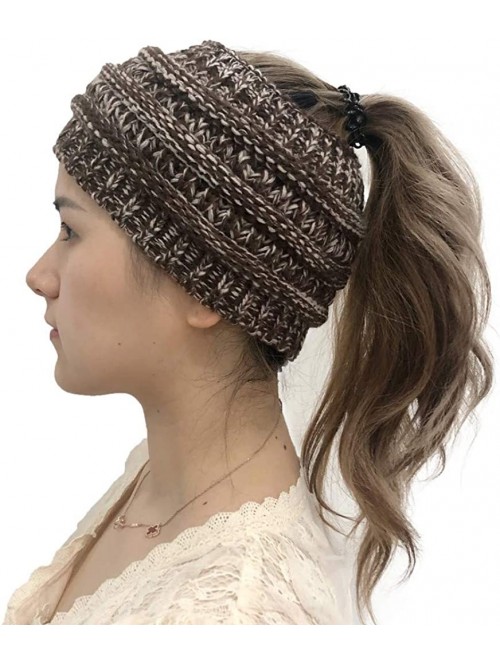 Skullies & Beanies Women Cable Knit Ear Muffs- Thick Crochet Ear Warmer Wide Headwrap Headband for Winter Teens Girls - Coffe...