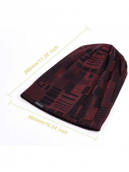 Skullies & Beanies Summer Slouch Beanie Cap for Men Ultra Thin Breathable Chemo Hat Turban for Women B403 - Claret - CJ18XR53...