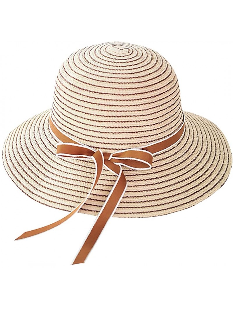 Sun Hats Cute Girls Sunhat Straw Hat Tea Party Hat Set with Purse - Beige 3 - CC193TNYI4Z $20.71