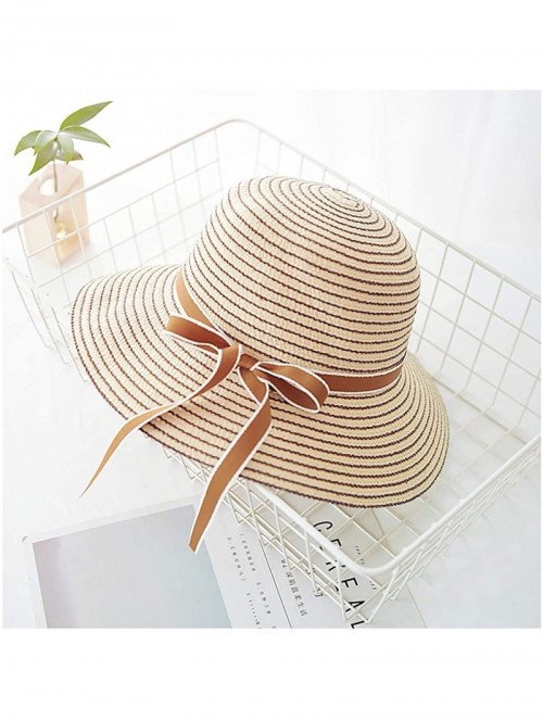 Sun Hats Cute Girls Sunhat Straw Hat Tea Party Hat Set with Purse - Beige 3 - CC193TNYI4Z $20.71