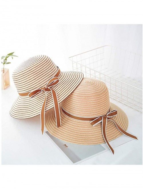 Sun Hats Cute Girls Sunhat Straw Hat Tea Party Hat Set with Purse - Beige 3 - CC193TNYI4Z $20.71