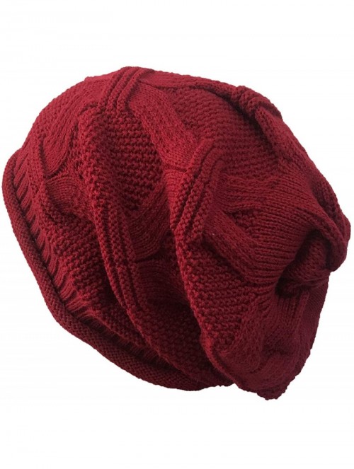 Skullies & Beanies Women Men Slouchy Beanie Hat Baggy Oversized Knit Winter Warm Cap - Style X-red - CY18AKNZWSE $13.04