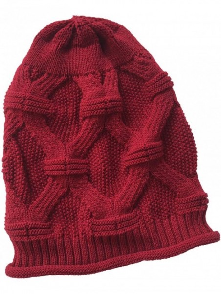 Skullies & Beanies Women Men Slouchy Beanie Hat Baggy Oversized Knit Winter Warm Cap - Style X-red - CY18AKNZWSE $13.04