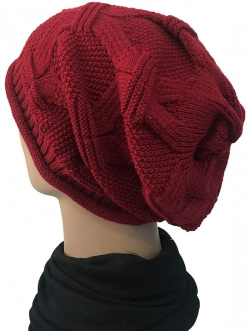 Skullies & Beanies Women Men Slouchy Beanie Hat Baggy Oversized Knit Winter Warm Cap - Style X-red - CY18AKNZWSE $13.04