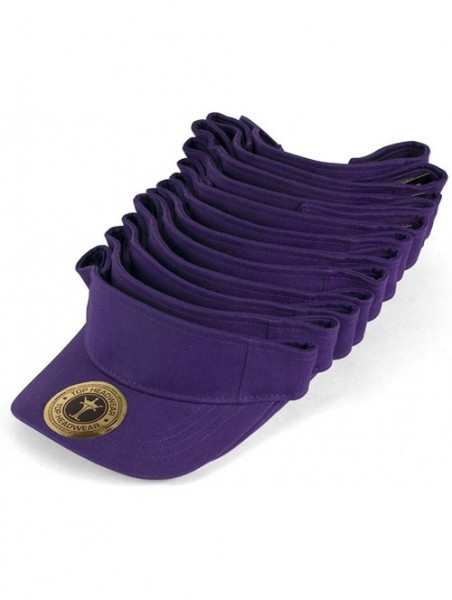 Visors Blank Adjustable Visors - 12-Pack - Purple - CL18SE9S4Z9 $39.46