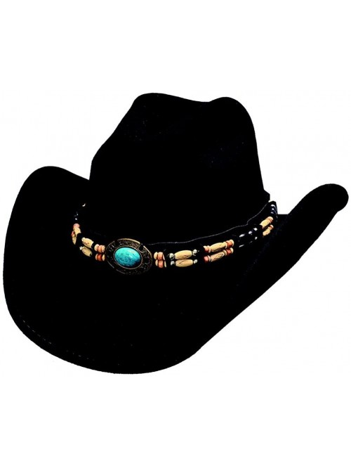 Cowboy Hats Fortune Felt Hat with Turquoise and Barrel Beads 0581BL - CH116PAYE9N $67.59