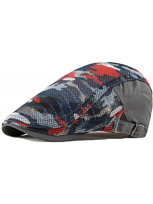 Newsboy Caps Men's Camouflage Mesh Summer Newsboy Cap Cabbie Hat Ivy Flat Cap - Grey - CG18U0C7HYN $15.72