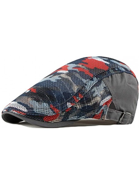 Newsboy Caps Men's Camouflage Mesh Summer Newsboy Cap Cabbie Hat Ivy Flat Cap - Grey - CG18U0C7HYN $15.72