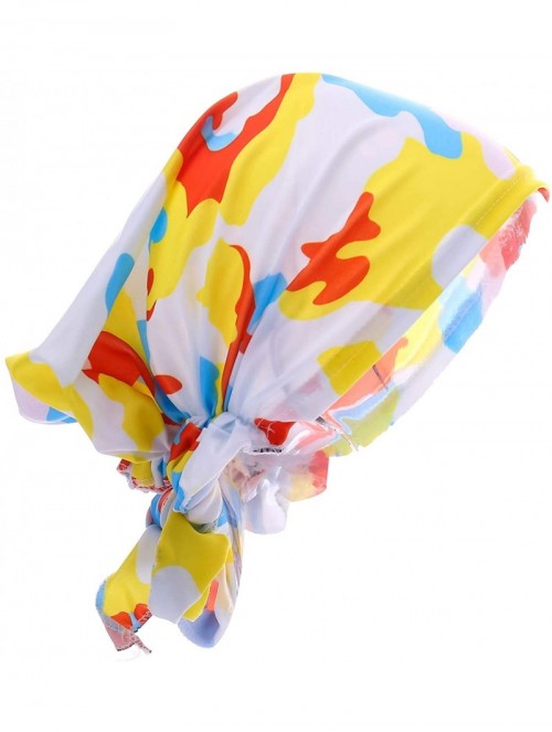 Skullies & Beanies Women Chemo Headscarf Pre Tied Hair Cover for Cancer - Yellow Camouflage - CD198KL602W $12.48