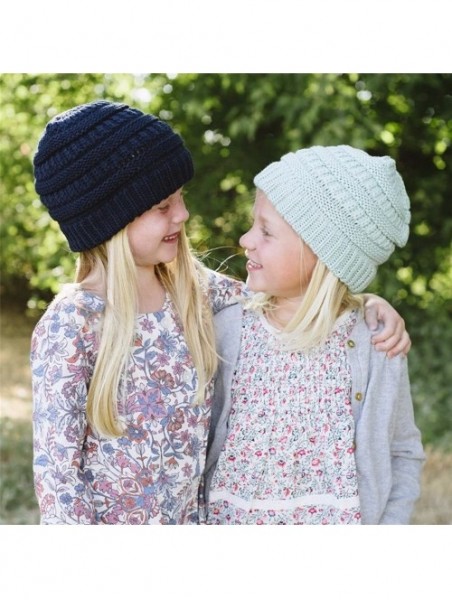 Skullies & Beanies Hat- KIKOY Boy Girls Warm Crochet Winter Wool Knit Ski Slouchy Caps - Gray - C618I0DM80M $12.32